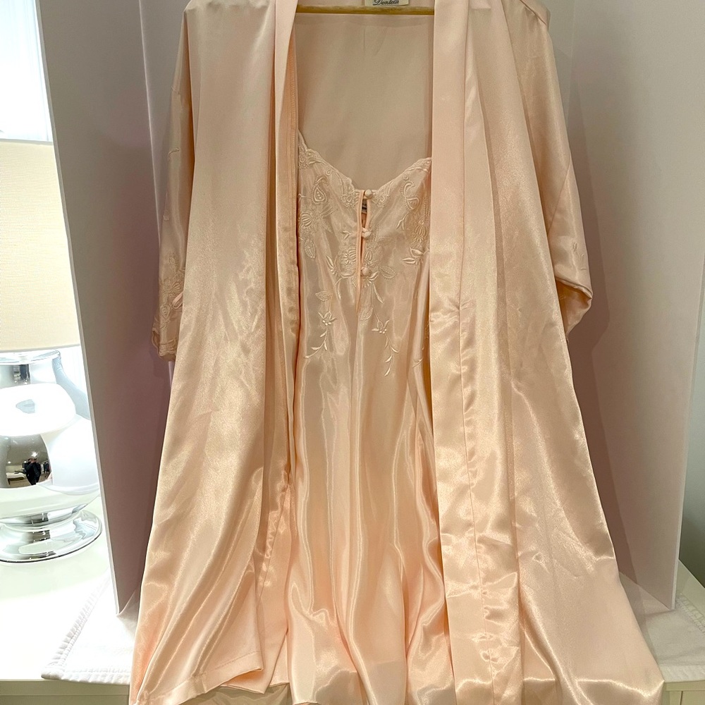 Satin Night Gown & Matching Robe